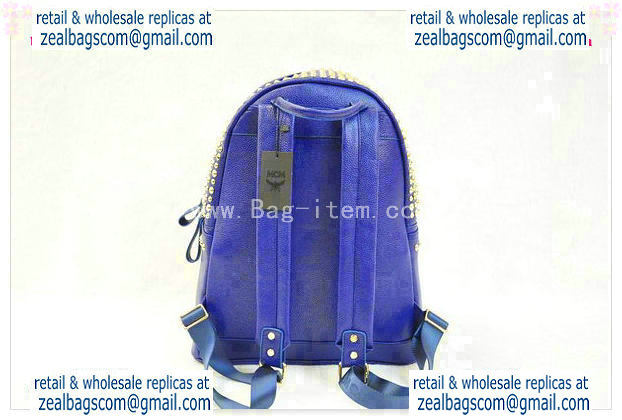 High Quality Replica MCM Stark Backpack in RoyalBlue Grainy Leather